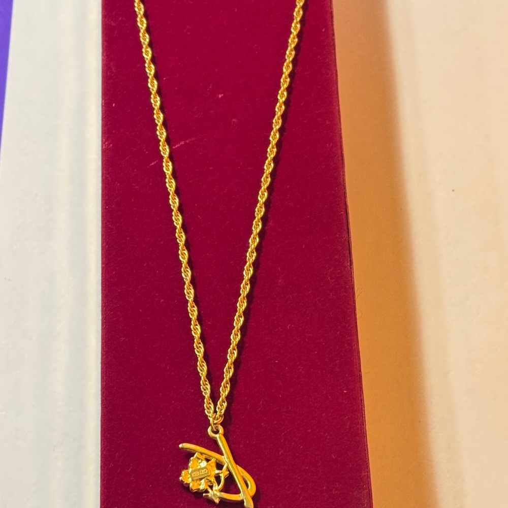 Kenzo Gold Necklace with Floral Accent - Picture 7 of 13